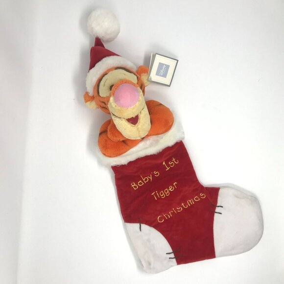 Disney Winnie the Pooh Babys 1st Tigger Plush Red Holiday Christmas Stocking 17" - Picture 1 of 8